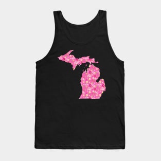 Bikes and Blooms in Pink | Floral Michigan Magnets and Stickers | Cherie's Art(c)2021 Tank Top